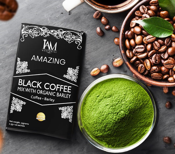 Amazing Black Coffee Mix with Organic Barley (1 Box) Organico