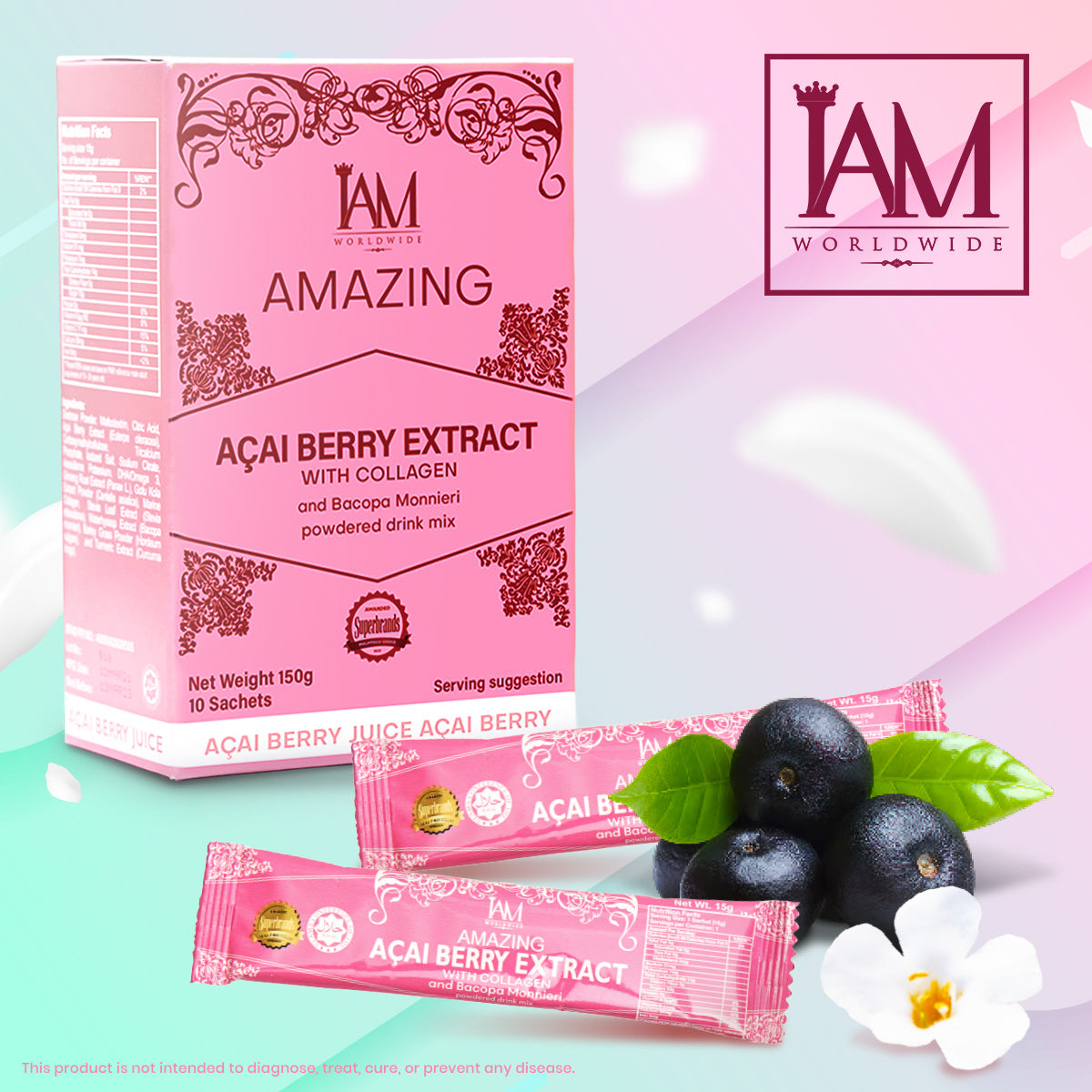 Amazing Acai Berry Extract with Collagen and Bacopa Monnieri (1Box)