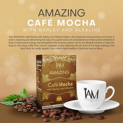 Amazing Cafe Mocha with Barley, Alkaline and Stevia (1 Box)