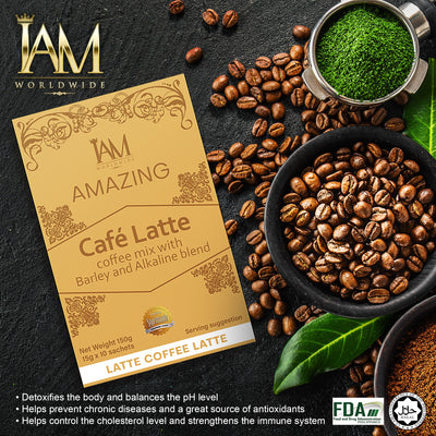 Amazing Cafe Latte with Barley, Alkaline and Stevia (1 Box)
